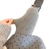 Damen Herbst/Winter Mittelstarke Weiße Strümpfe & Rauchgraue Gepunktete Strumpfhose, Baumwollgefütterte Milchweiße Leggings