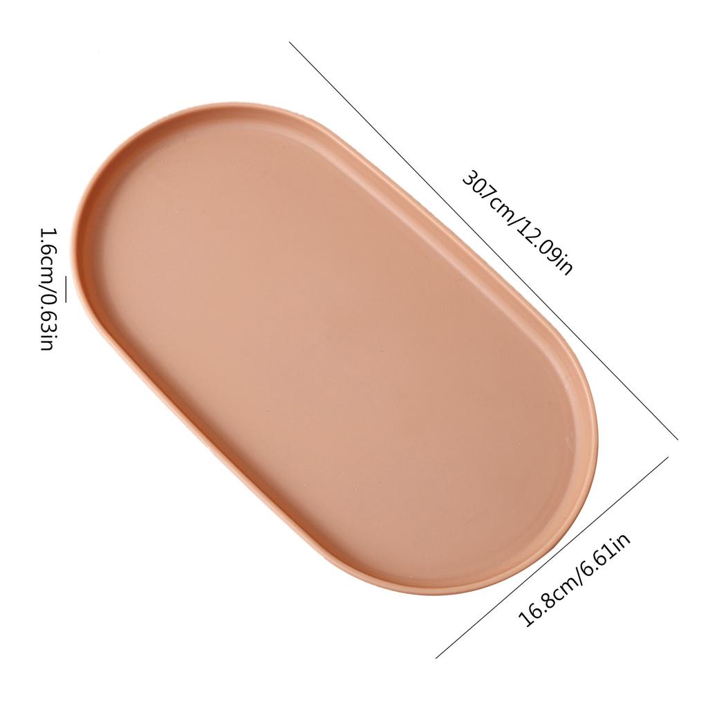 Plastic Oval Serving Tray Kitchen Fruit Dessert Tray Multifunction Food Plate Organizer Desktop Cosmetic Jewelry Tray