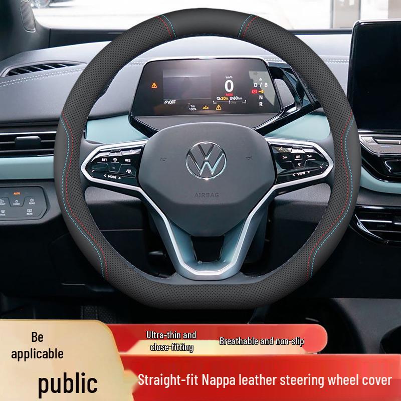 Volkswagen Tiguan L Non-Slip Steering Wheel Cover: Odor-Free, No Sewing Required, Fits 25 Models.