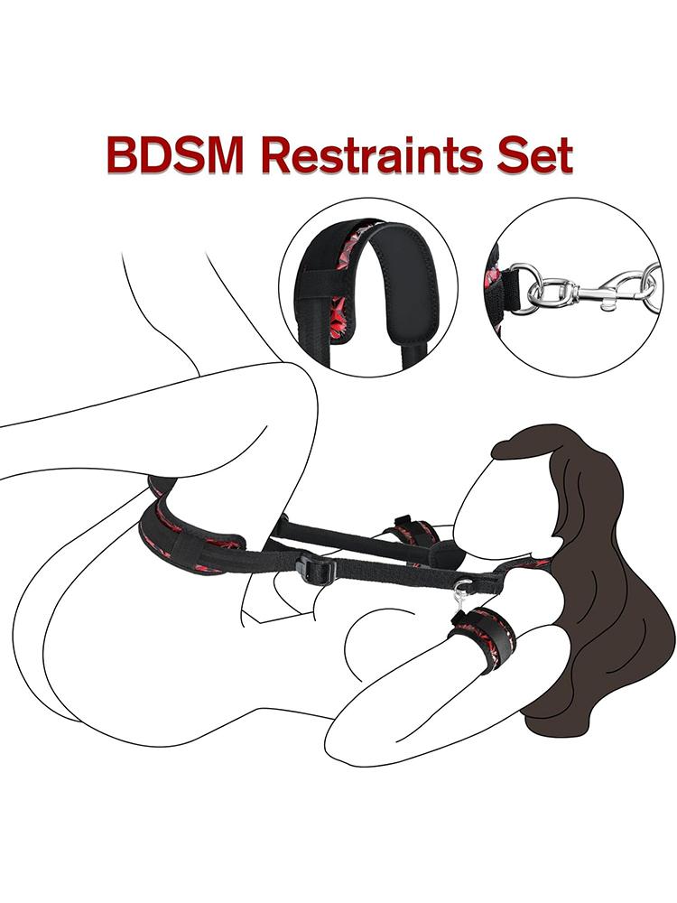 Sex Handcuffs Restraints Open Leg Ankle Cuffs SM Bondage Harness Bed Bandage Straps Slave Major Toys Erotic Accessories