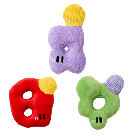 Squeaky Stuffed Dog Toy Soft Plush Pet Chew Toy Interactive Crinkle Puppy Teething Toy for Small Medium Dogs Cats