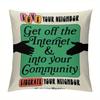 Home Decor Inspiring Motto-Printed Throw Pillow Covers Pattern Cushion Cover Suitable For Sofa Bedroom Car Pillow Cover
