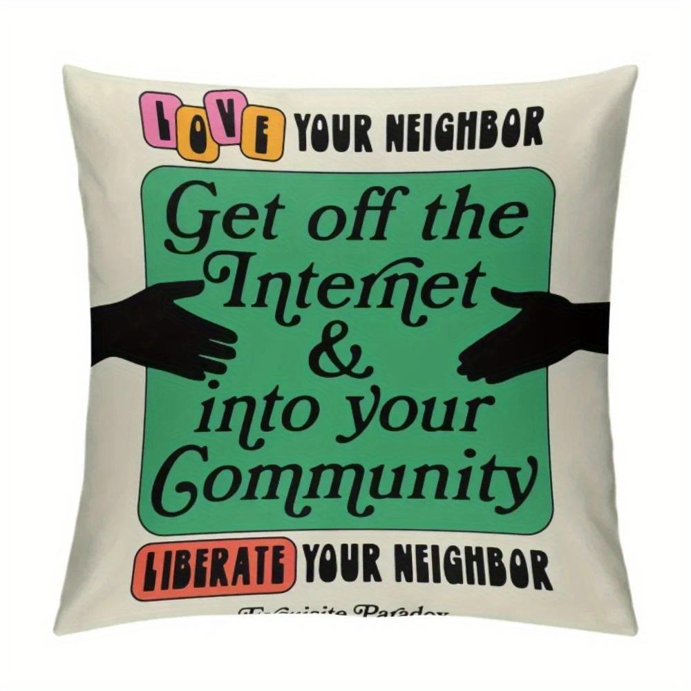 Home Decor Inspiring Motto-Printed Throw Pillow Covers Pattern Cushion Cover Suitable For Sofa Bedroom Car Pillow Cover