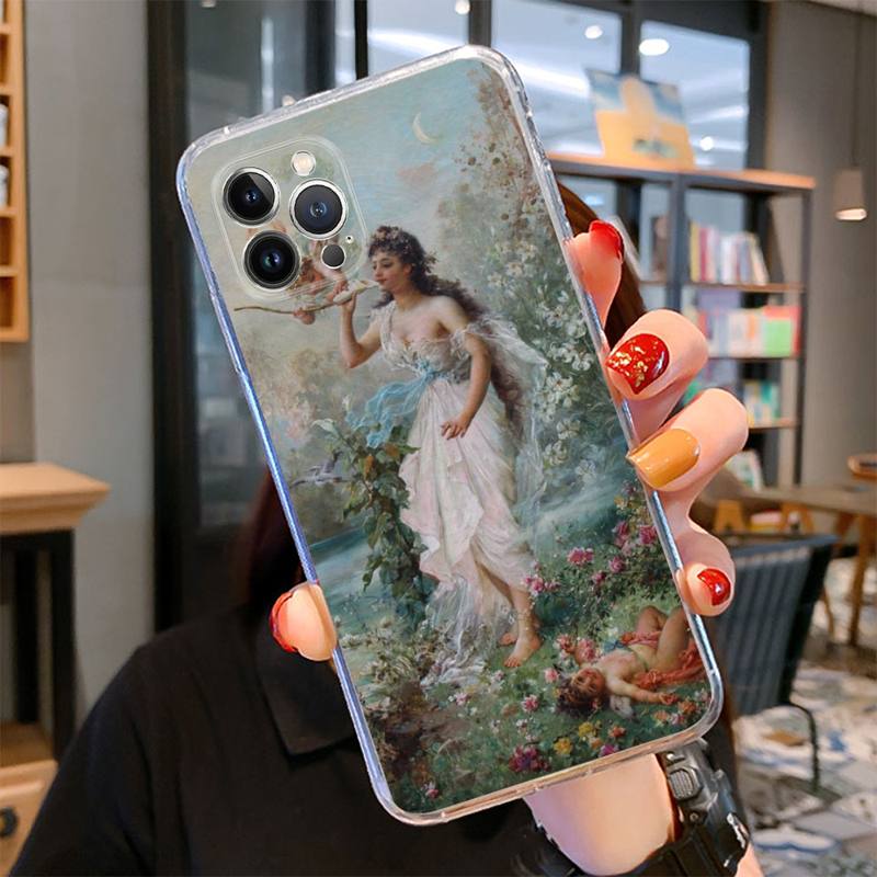 Renaissance Art Painting Pattern Phone Case For iPhone 14 13 12 Mini 11 Pro XS Max X XR SE 6 7 8 Plus Soft Silicone Cover