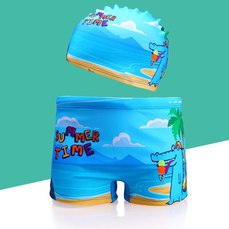 Baby Boys Cartoon Swim Shorts With Polyester Fabric For Water Play And Pool Fun