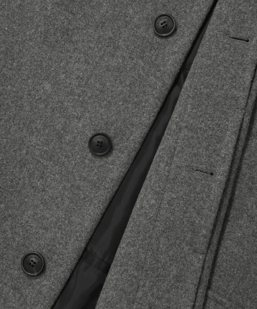 KIIMUIR [Drape Wool] Cashmere Blend Semi-Overfit Balmacaan Coat_Grey