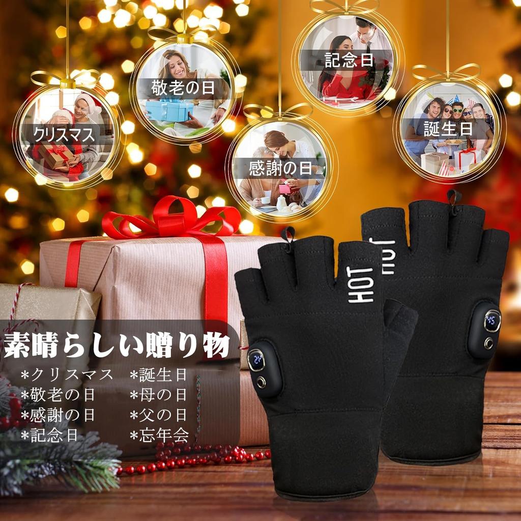 VIGOUROUS Thin Fingerless Heated Gloves for Men and 3000mAh USB 5 Temperature Wrist for Computer and Black Women, Rechargeable, Settings, Warming,