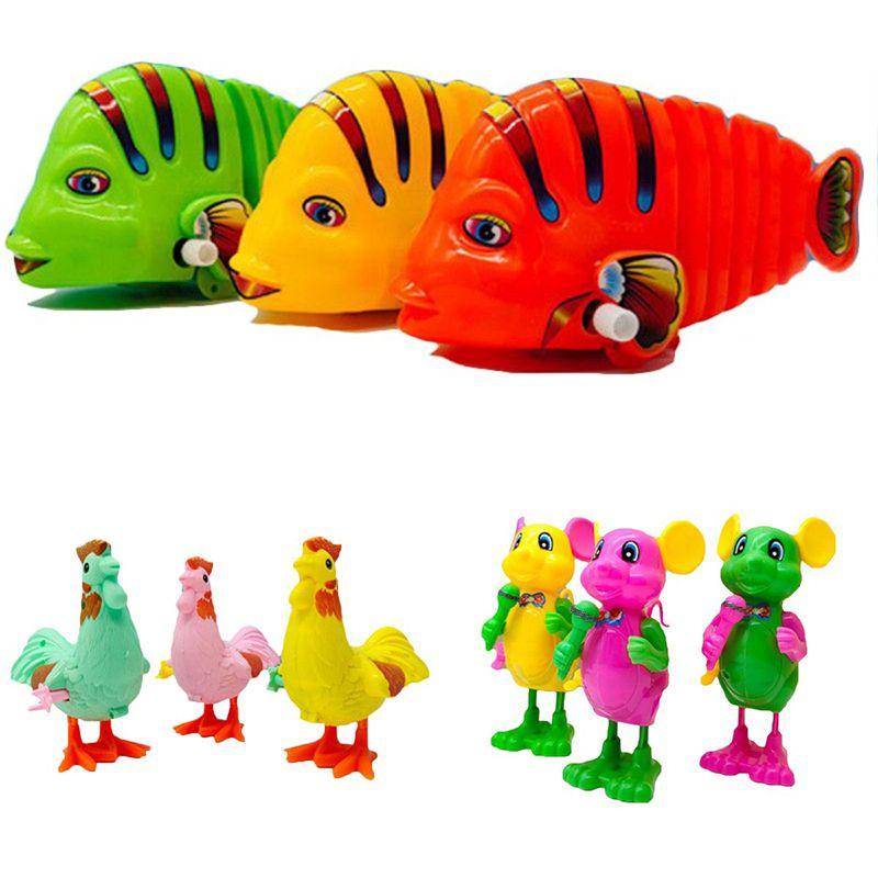 Adorable Children's Plastic Bouncing Clockwork Toy Frog Chick Small Animal For Play
