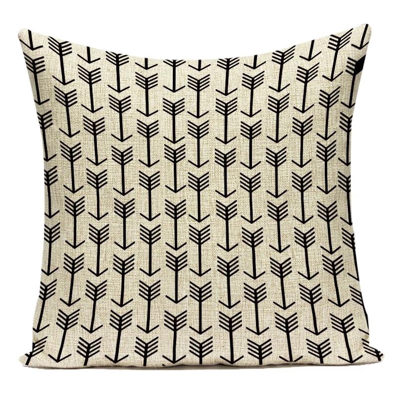 Czarny Biały Prosty Geometryczny Pasek Linia Dekoracyjna Poduszka Poliester Sofa Wystrój Domu Poszewka na Poduszkę do Salonu Poszewka