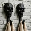 Gaming Room Wall Hanger 2Pcs Hook Up, 3D Printed Skull Design Hooks, No Drilling Decorative Mount Hanger, Waterproof Bathroom Storage for Towels Hats