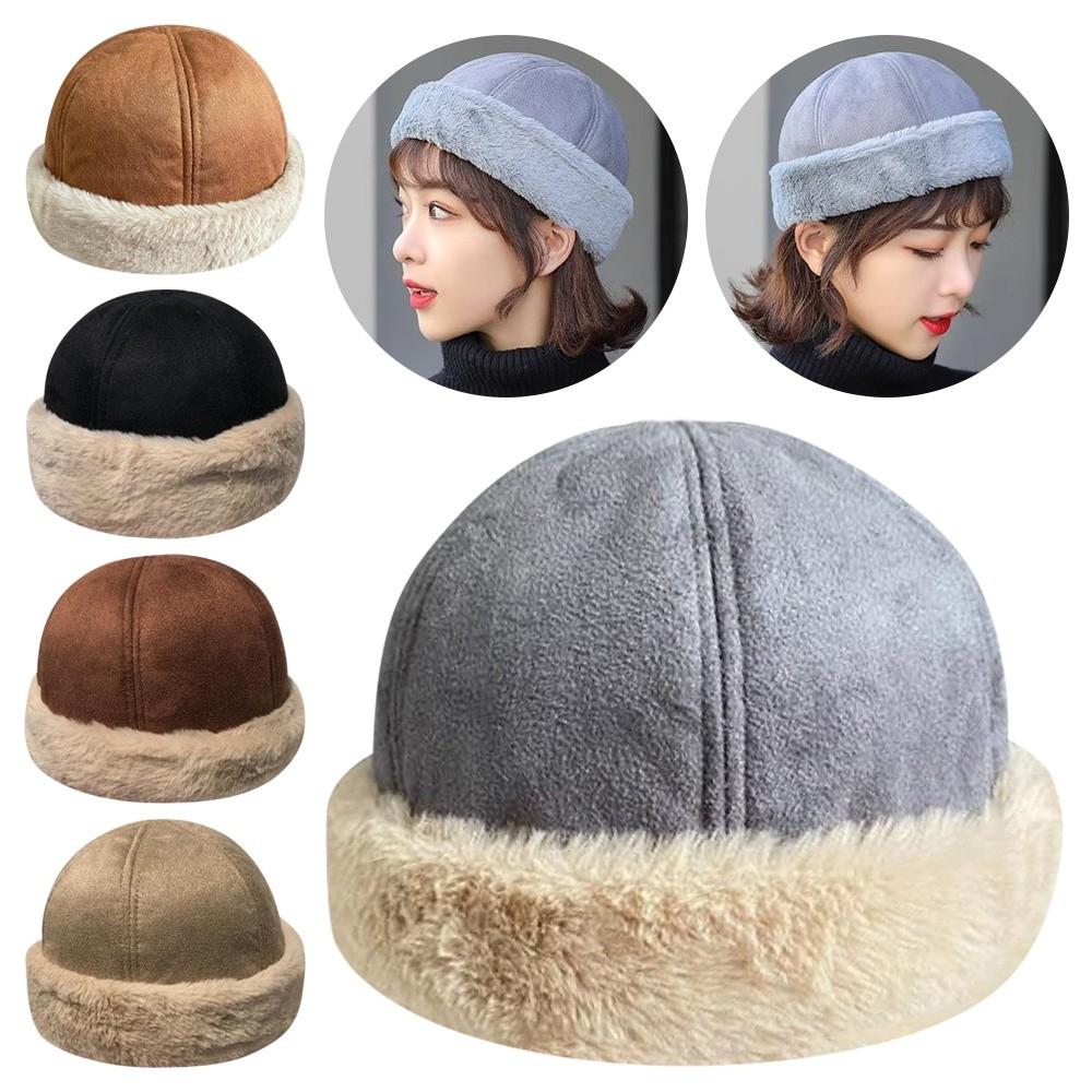 Versatile Winter Landlord Hats Retro Lamb Wool Hat Fahsion Melon Hat  Winter
