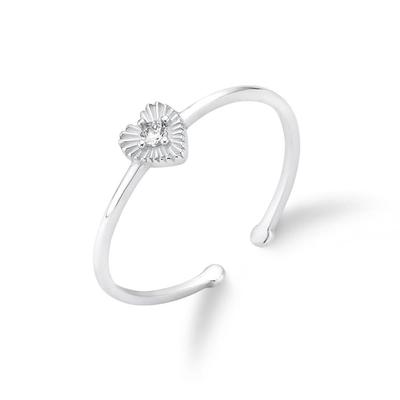 Silver 925 Antique Heart Q Open Ring
