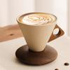 Coarse Pottery Coffee Mug with Base American Style Ceramic Tea Coffee Cups for Coffee Tea Latte Milkshake