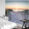 TUGCAY Ocean Beach Tapestry Sunset Seabird Seaside with Grass Wall Hanging Tapestries Nature Landscape Tapestry for Bedroom Living Room Dorm Decor,