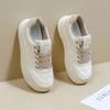 Women's White Walking Casual Sneakers Comfortable Female Students Elevator Comprehensive Sports Leather Shoes Breathable