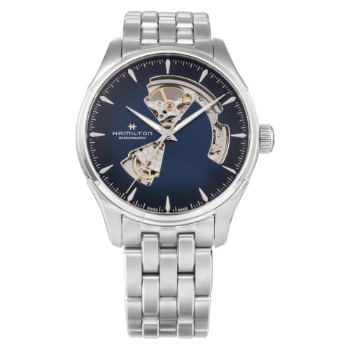 Hamilton Jazzmaster Watch, Blue Dial, Automatic, 10 ATM Water Resistance, Sapphire Crystal, 40mm, H32675140, Men's, Silver