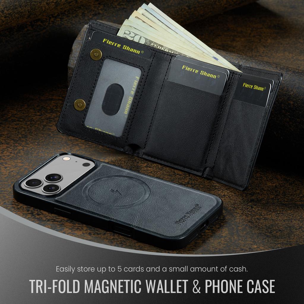 Detachable Card Holder Wallet Leather Case for iPhone 17 Pro Max 17Air 16e 16 Plus 15 14 13 12 11 7 8 SE3 Magnetic Phone Cover