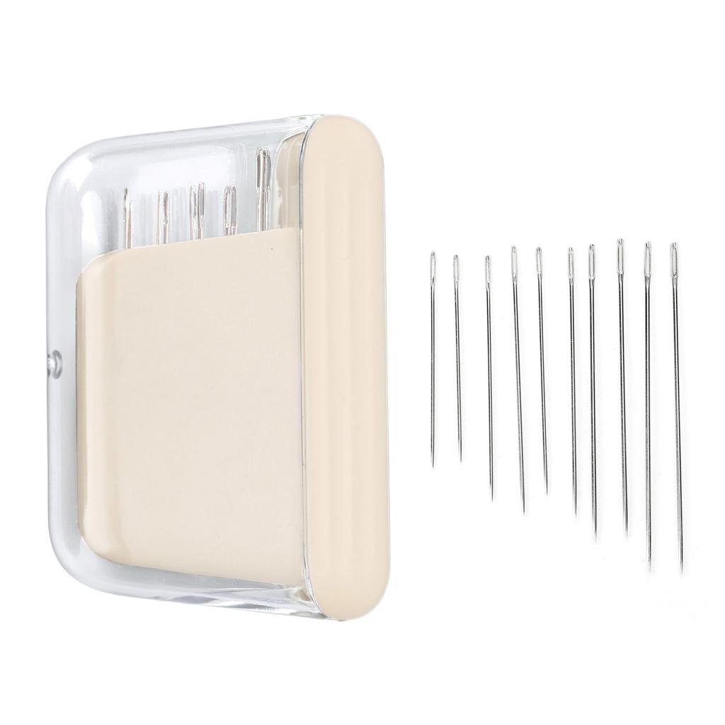 Magnetic Sewing Needle Case Portable Sewing Needle Storage Box with 10 Needles for Outdoor Projects