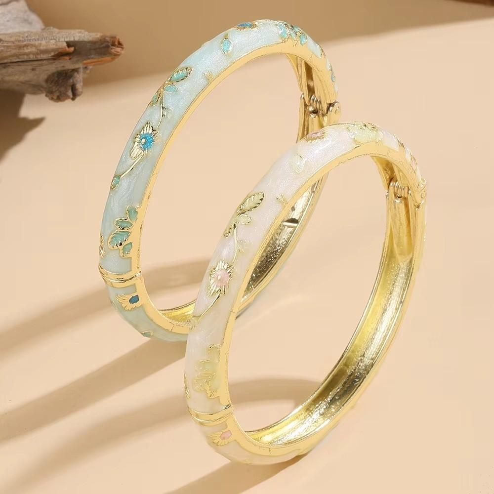 Small Flower Enamel Cloisonne Bracelet Vintage Design Ethnic Bracelet Women Gifts