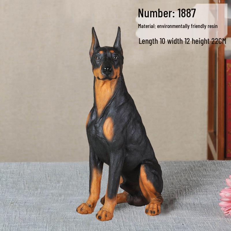 Cross-border Courtyard Doberman Resin Ornament Craft.
