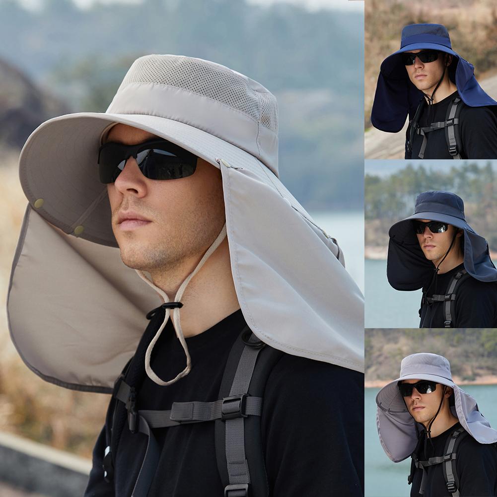 Cappello Da Pescatore Unisex In Denim, Tesa Larga 20cm, Protezione Solare Per Teste Grandi (58-60cm)