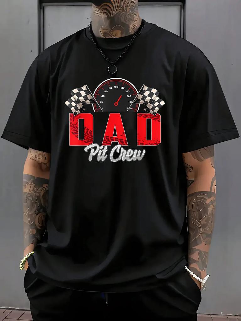 New Unisexs Retro Racing Dad Pit Crew Tshirt Cotton Fathers Day Gift Casual Streetwear 2026 Summer New Fashion Unisexs Tshirt