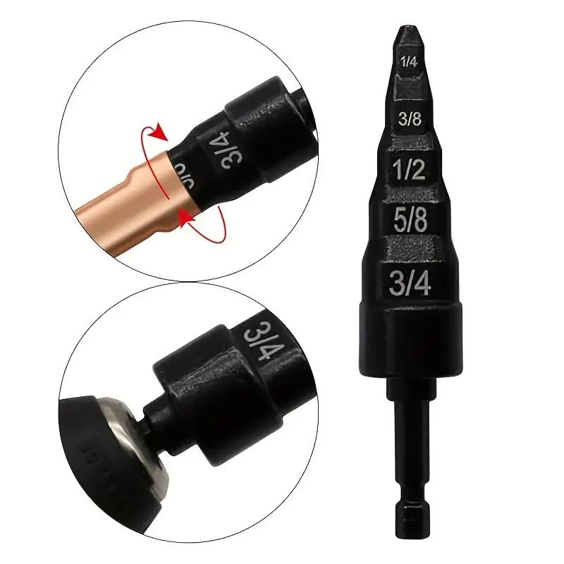 Tube Expander 5 In 1 Copper Tube Expander Air Conditioner Copper Pipe Swaging Tools Hex Shank Electric Drill Bit Flaring Tools