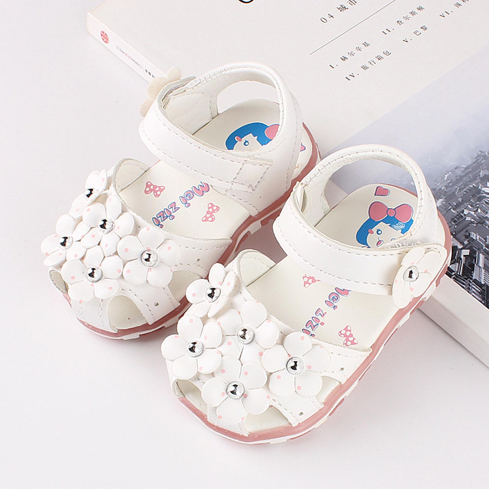 

Сандалии со светодиодной подсветкой для маленьких девочек и цветов 15 белый