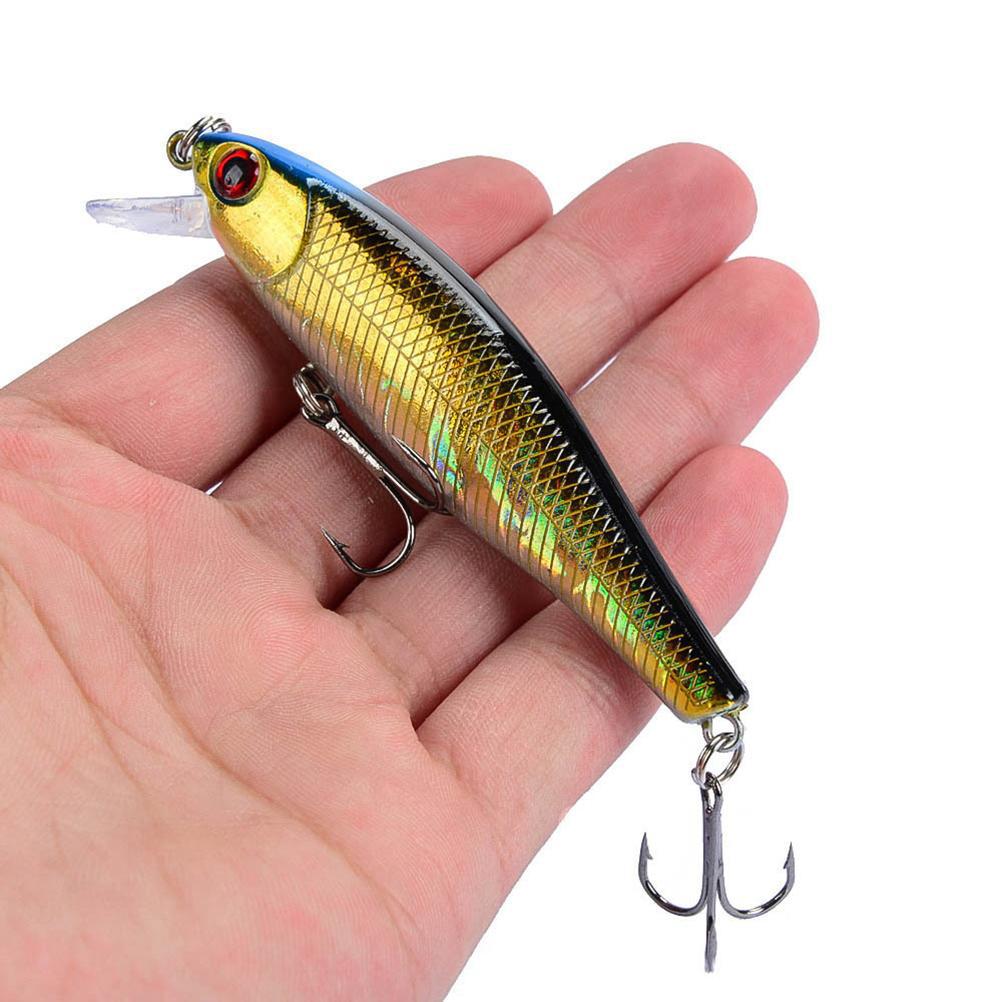 3 Stuks Vis Lokkers 3D Printen Hard Aas Crankbaits Zinkende Wobbler Dreg Haken Vis Lokkers 8.5cm 9.2g