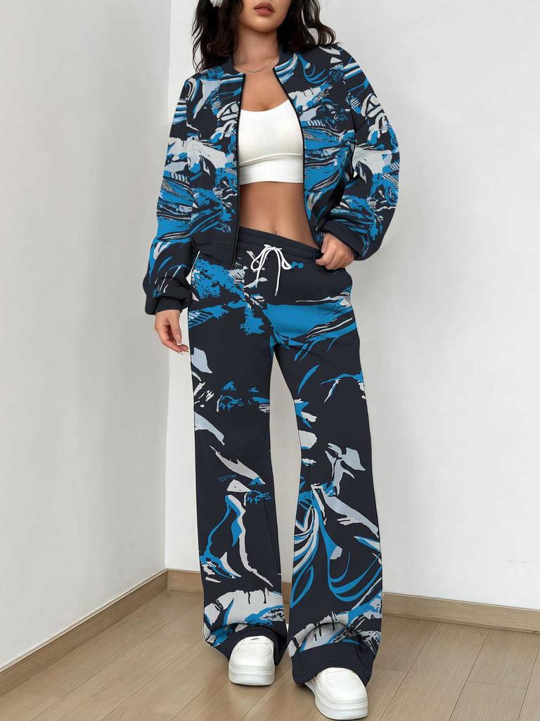 Camouflage Style Autumn And Winter New European And American Women'S Clothing Outdoor Fashion Suit Women