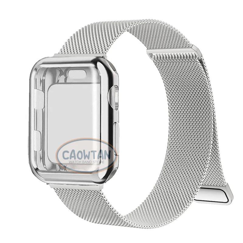 

Milanese Case+Strap for Apple Watch Band Ultra 49MM 41 40 44mm 38mm 46mm TPU Screen Iwatch Series 10 9 8 7 6 SE 5 4 Correa 42mm 40mm-Series 6 5 4 SE