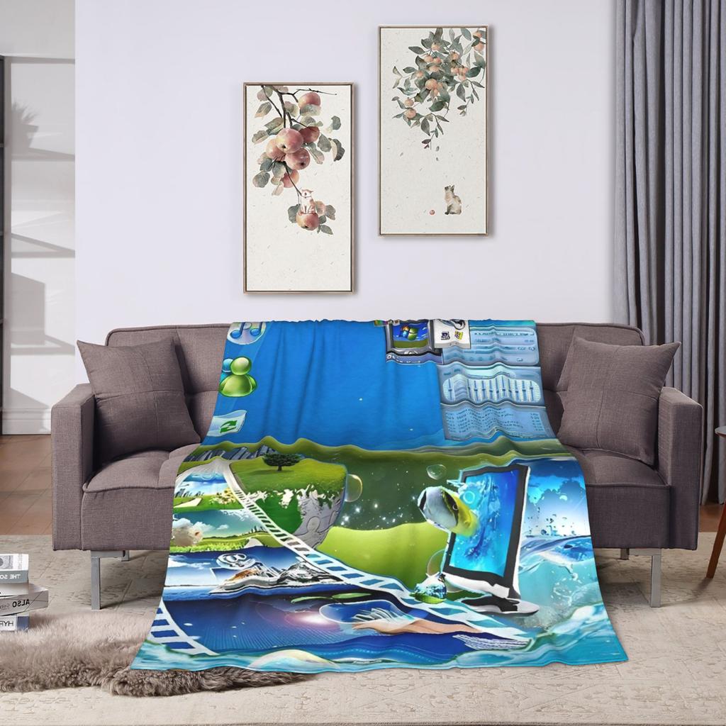 Frutiger Aero Blanket Quality Super Soft  Bedding Throws Autumn Decorative Living Room Novelty Bedspread