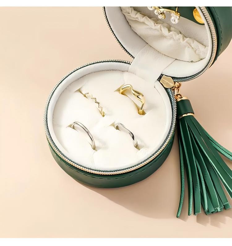 Mini Jewelry Organizer Display Travel Jewelry Case Boxes Earrings Necklace Ring Portable Jewelry Box Leather Storage