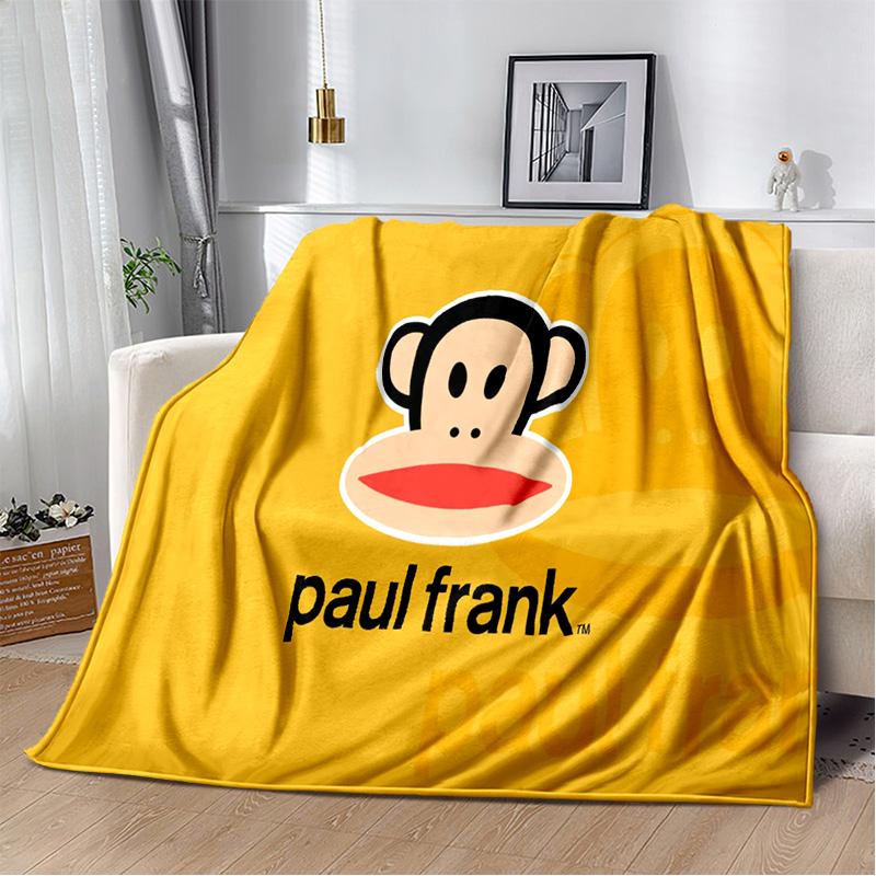 P-Paul Frank-k Flannel Portable Blanket for Children's Picnic in Living Room Bedroom Sofa Bed Ideal Birthday Gift
