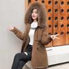 New down padded jacket women's medium and long Korean version loose large size padded jacket trendy