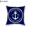Home Decor Compass Anchor Pillow Cover Blue Mediterranean Cushion  Sofa Chair Car Office  Ornament 40x40cm 45x45cm
