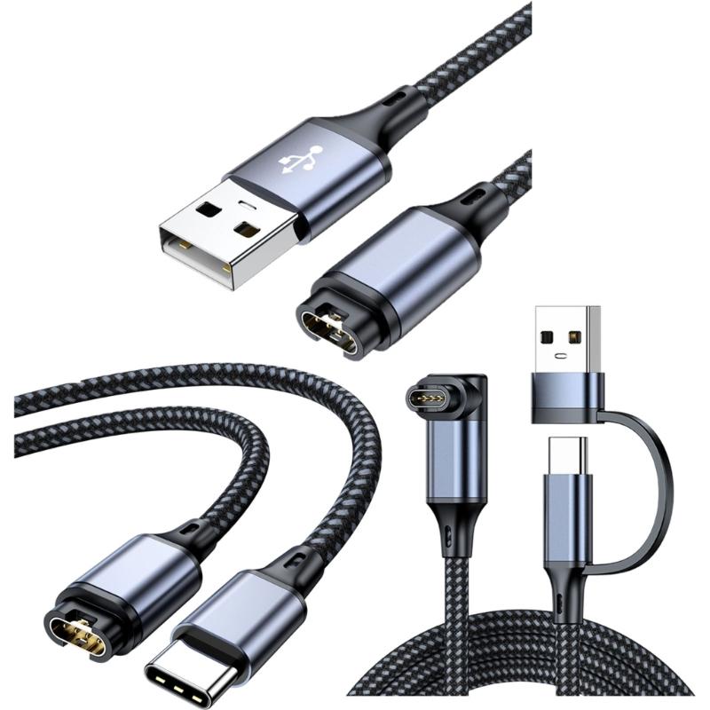 Fast Charging Aluminum USB C To USB A Charging Cord Soft Braided For Watches Power Cord