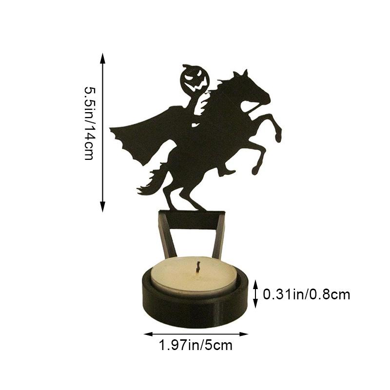 Teufels-Kürbis Kürbis-Ritter Kerzenhalter Kreativer Schattenspender Gruselige Atmosphäre Kerzenständer Halloween-Party-Dekor