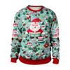 Christmas Couple Sweatshirt: Pink Tree & Red Santa 3D Print