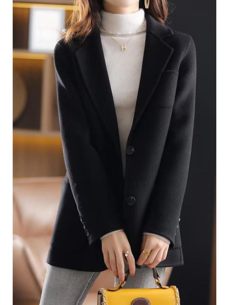 Neuer Wollmantel für Damen im koreanischen Stil - Petite, Figurformend, Herbst/Winter-Mode