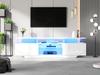 160*40*45cm TV Stand with 2 Cabinets, High-Gloss TV Cabinet with LED Light Strip, Modern TV Entertainment Center with 8 Shelves, MDF, 70-Inch TV