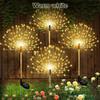 Solar Powered Sparkle Lawn Lights Outdoor Garden LED Dandelion String Lights Firework Design for Landscape Wedding Party Decor
