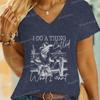 Cowgirl T-shirts Mode Sommartoppar Vilda Västern Country Gåvor Vardagstoppar Jag Gör En Sak Som Kallas Vad Jag Vill Cowgirl Hästskjorta