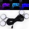 4-in-1 USB Car Ambient Kit RGB Multicolor LED Atmosphere Light for Footwell No Wiring Needed Easy Installation N4J3