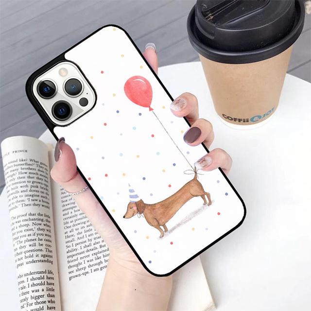 

Dachshund Silhouette Dog Phone Case For iPhone 17 Air 13 12 14 15 16 Cover For Apple Pro Max Plus Coque iPhone 12pro max