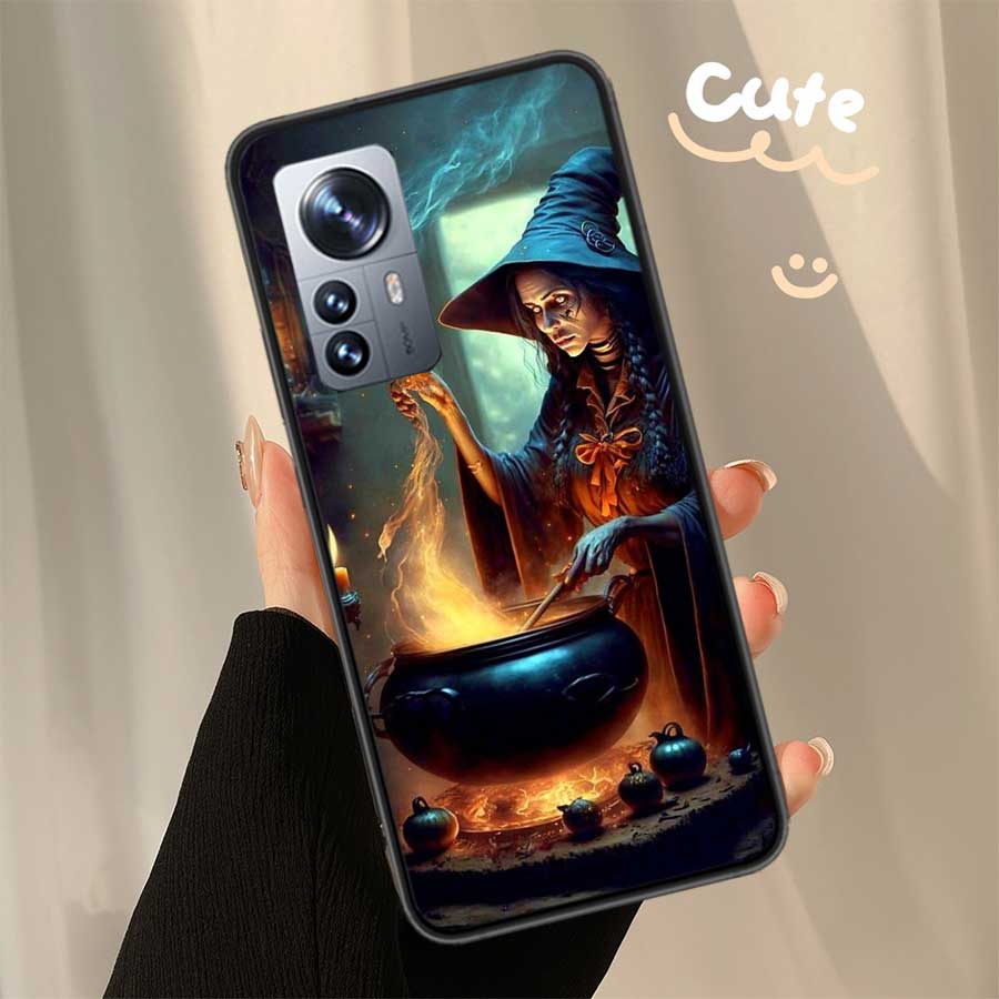 Halloween Moon Witch Horror Phone Case For Xiaomi Poco X7 X6 X5 X4 X3 GT NFC M4 M5 Pro 5G M3 Mi F6 F5 F4 F3 F2 F1 Capa Coque TPU