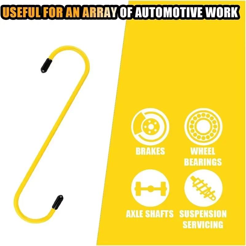 Ganchos para Pinzas de Freno de Coche Perchas para Pinzas de Freno de Automóvil Ganchos con Puntas de Goma Herramientas Universales para Trabajo en Rodamiento de Freno Eje Suspensión