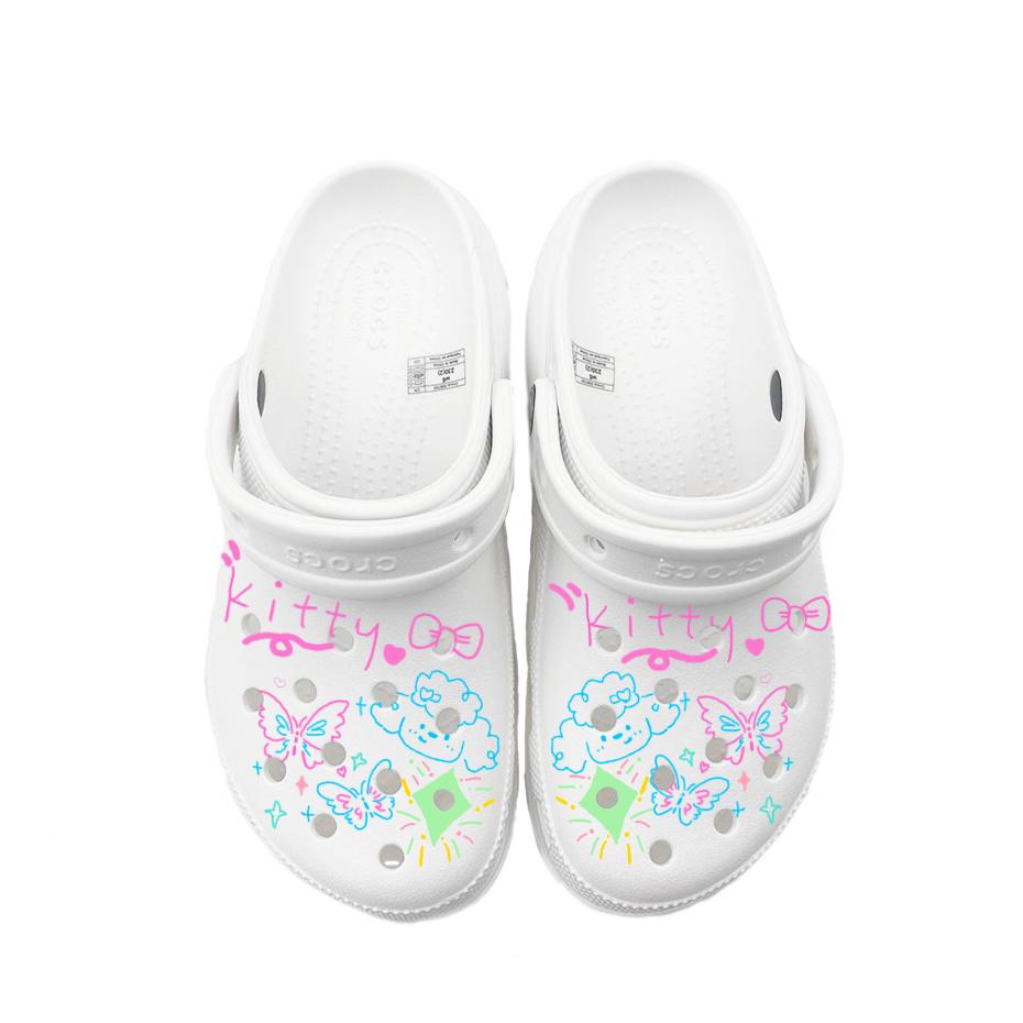 Crocs Classic Platform Clog EVA Childish Fun Rainbow Paradise Fashionable and Comfortable Hole Shoes Unisex Same Colour