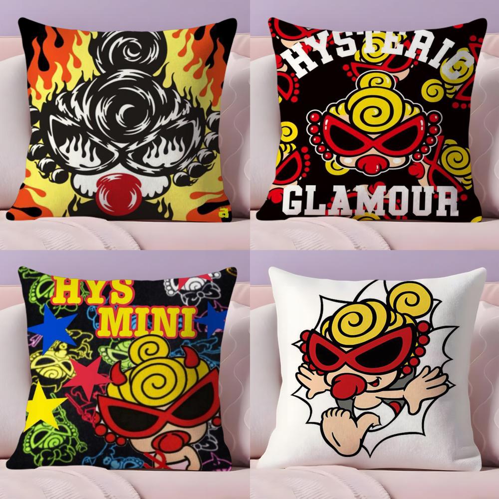 Japan Fashion H-Hysteric M-Mini Cushion Cover Plush Fabric Soft Double-Sided Printed Sofa Warm Winter Home Gift Pillow Cover