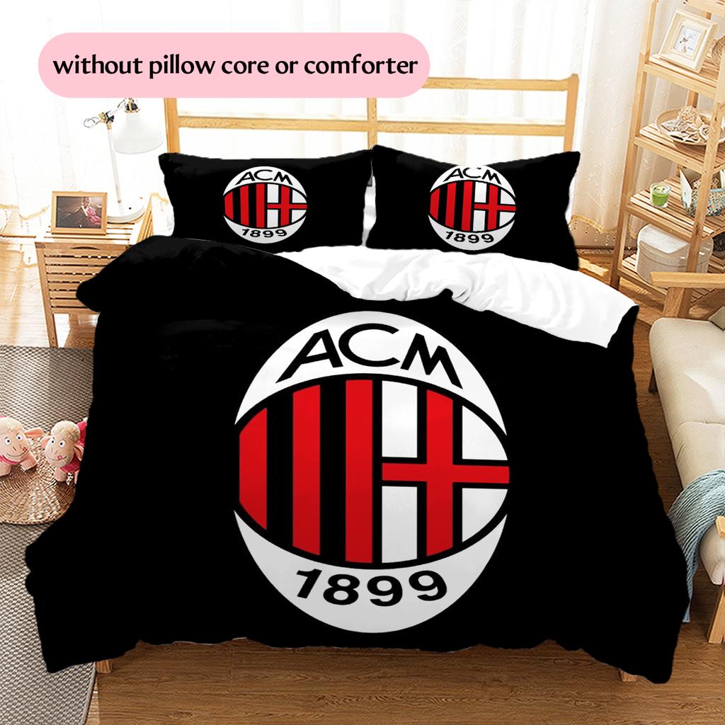AC Milan Pattern Bedding Home Decoration Birthday Gift (1 * duvet cover + 2 * pillowcase, without core)